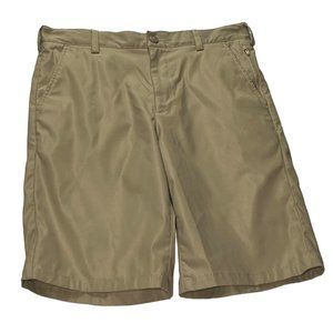 Lands' End Shorts Mens 31 Tan Khaki Flat Front Chino Casual Outdoor Hike Walking